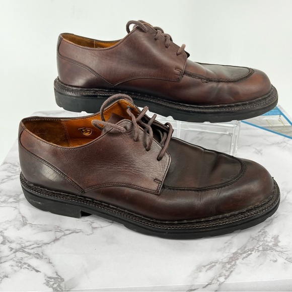 COLE HAAN COUNTRY Dark Brown Leather Lace Up Apron Toe Oxfords Size 9.5D Vintage - Picture 1 of 10
